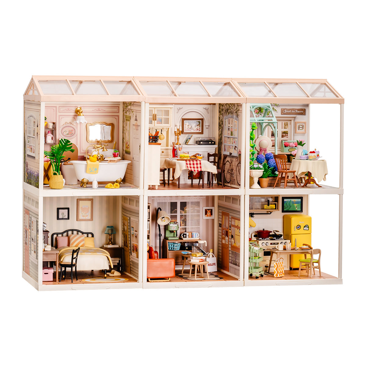 Rolife Super Creator Plastic Diy Mini House 6 in 1 Six Grid