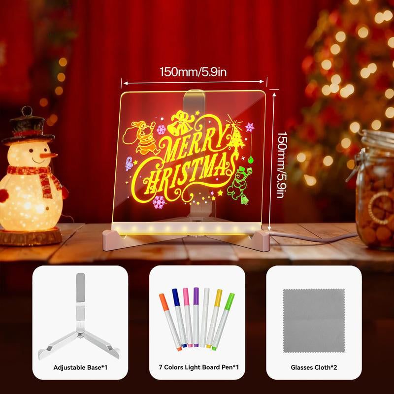 🎄Best Christmas Gift🎄 Acrylic Dry Erase Neon Art Board with Markers