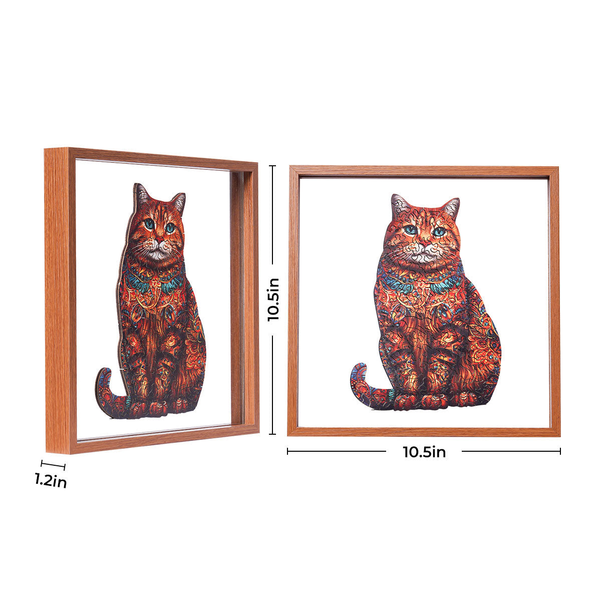 ROBOTIME Exotic Cat Wooden Jigsaw Puzzle with Frame