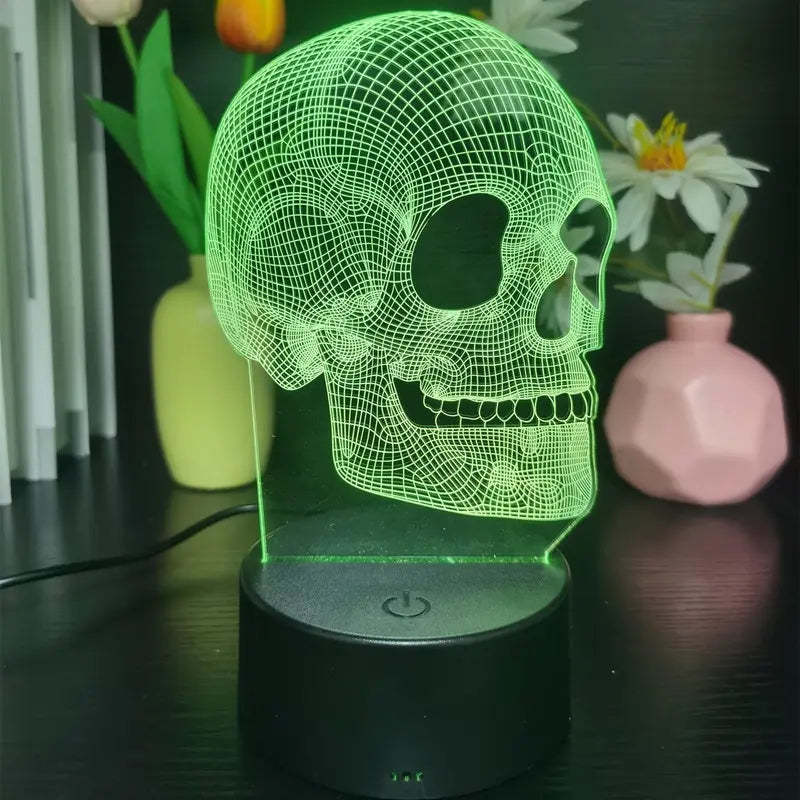 3D Small Night Lamp Halloween Skull