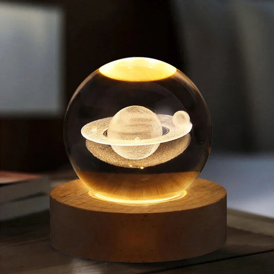 🪐3D Galaxy Crystal Ball Lamp with LED Base – Perfect Teen Birthday Gift