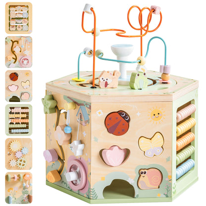 ROBUD Wooden 13 in 1 Activity Cube