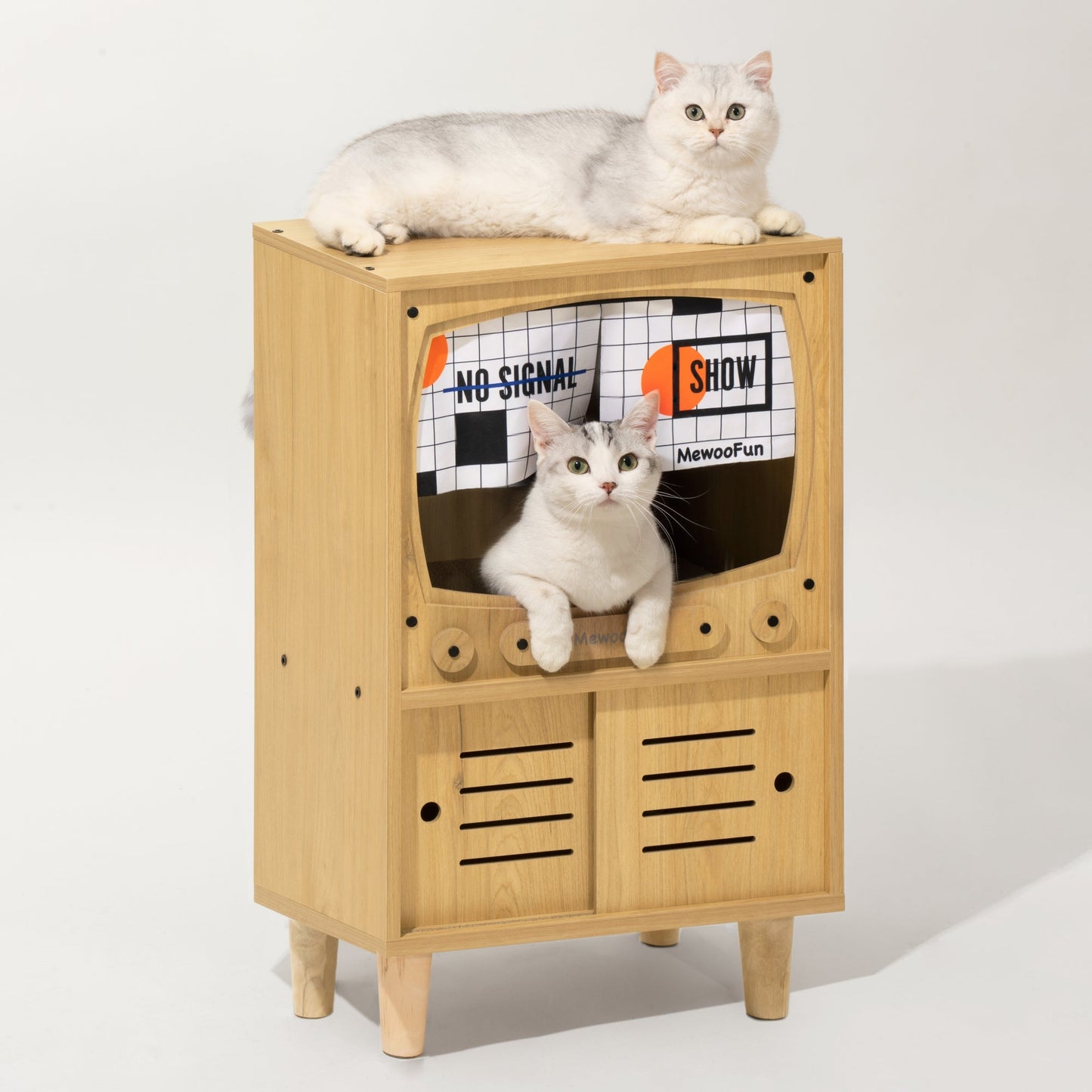 Wooden TV Cat House & Condo