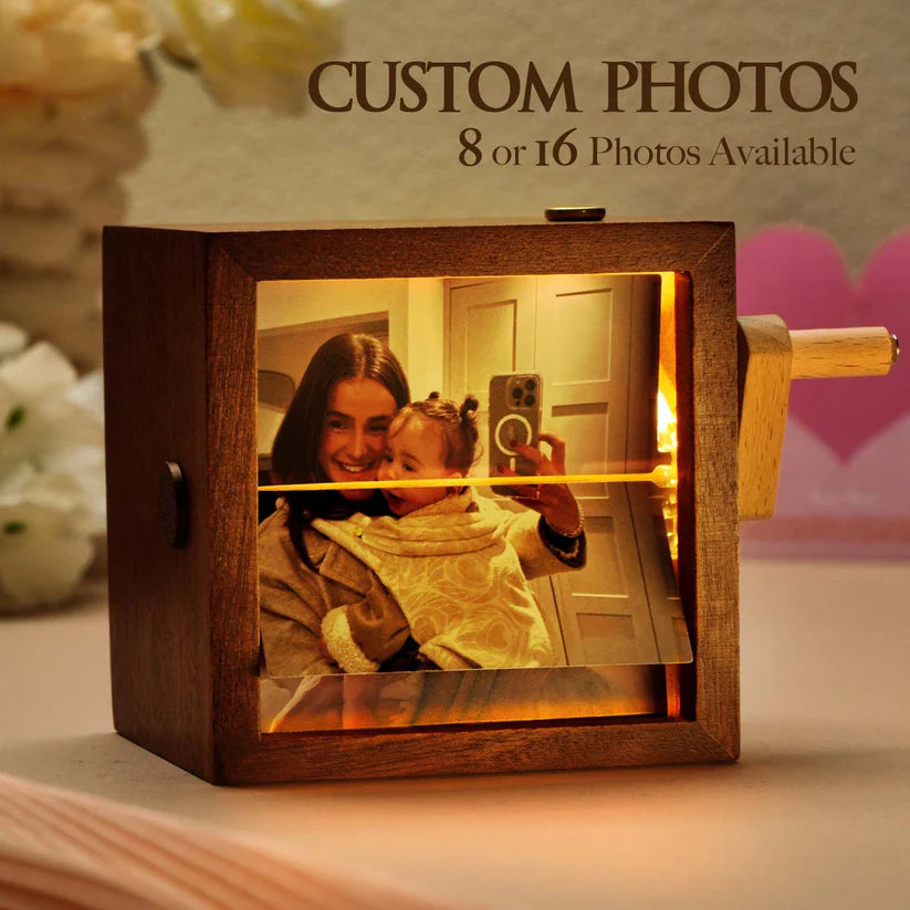 🎁🖼Custom Flipbook Frame Animation Machine Mechanical Hand Motion Photo Cube Album with Light