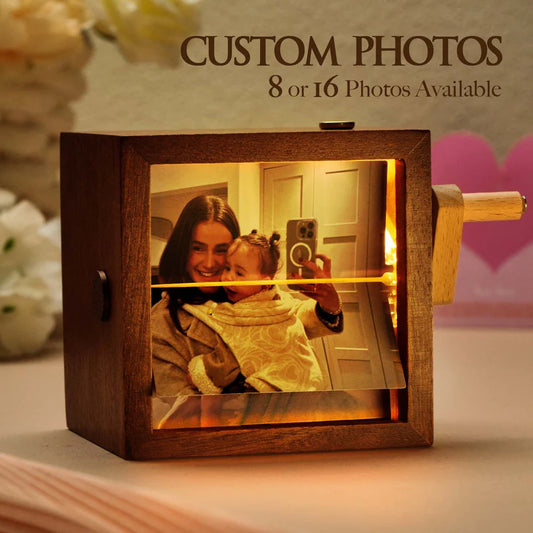 Custom Flipbook Frame Animation Machine Mechanical Hand Motion Photo Cube Album with Light