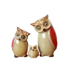 Garden Decor Owl Figurine, Ceramic Ornament for Living Room Decoration