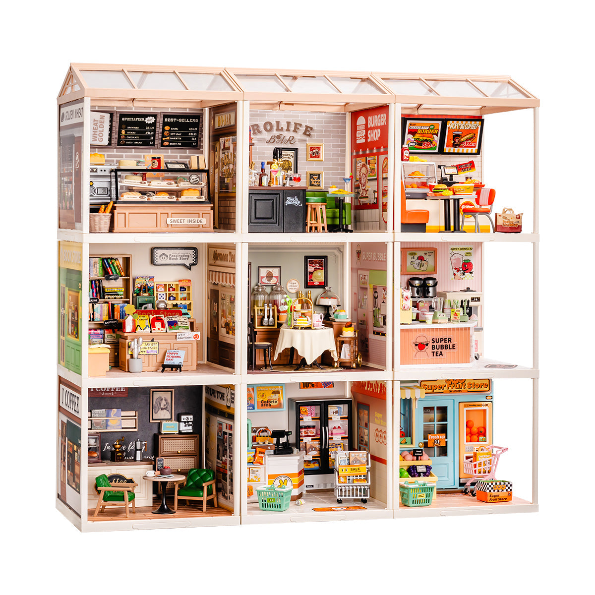 Rolife Super Creator Plastic Diy Mini House 9 in 1 Nine Grid