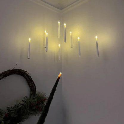 🧙‍♂️Official Wizarding World Floating Flame Candles🕯️ - Enchanting Halloween & Christmas Decor with Wand Control
