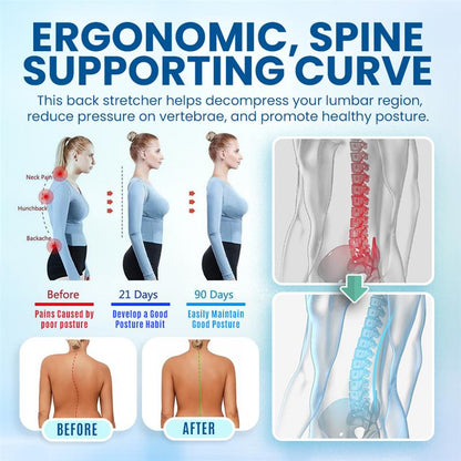 ReliefArc™ Back Stretcher for Lower Back Pain Relief - 4 Level Adjustable Lumbar Back Cracker Board