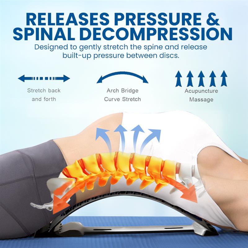 ReliefArc™ Back Stretcher for Lower Back Pain Relief - 4 Level Adjustable Lumbar Back Cracker Board