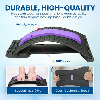 ReliefArc™ Back Stretcher for Lower Back Pain Relief - 4 Level Adjustable Lumbar Back Cracker Board