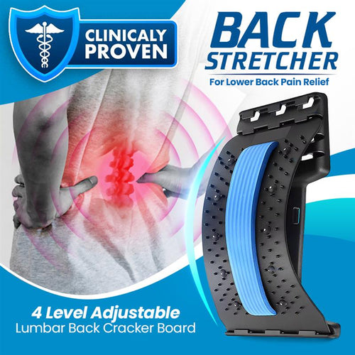 ReliefArc™ Back Stretcher for Lower Back Pain Relief - 4 Level Adjustable Lumbar Back Cracker Board