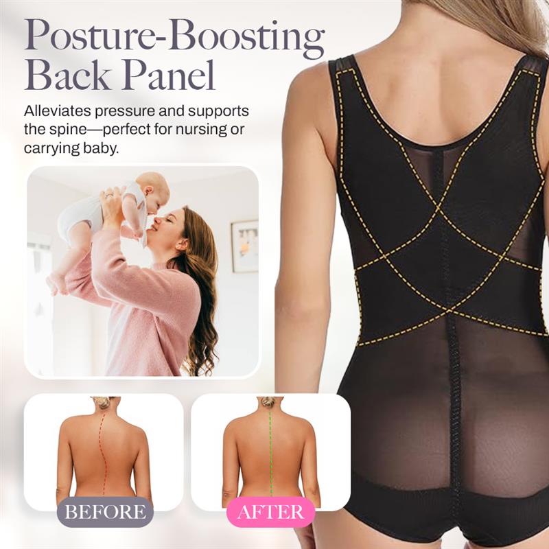 Mesh Criss-Cross Firm Control Shaping Bodysuit