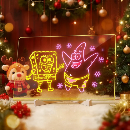 🎄Best Christmas Gift🎄 Acrylic Dry Erase Neon Art Board with Markers