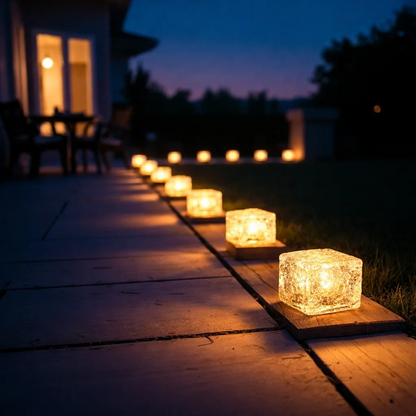 Solar Color-Changing Brick Path Lights — Instantly Upgrade Walkways, Patios & Gardens at Night