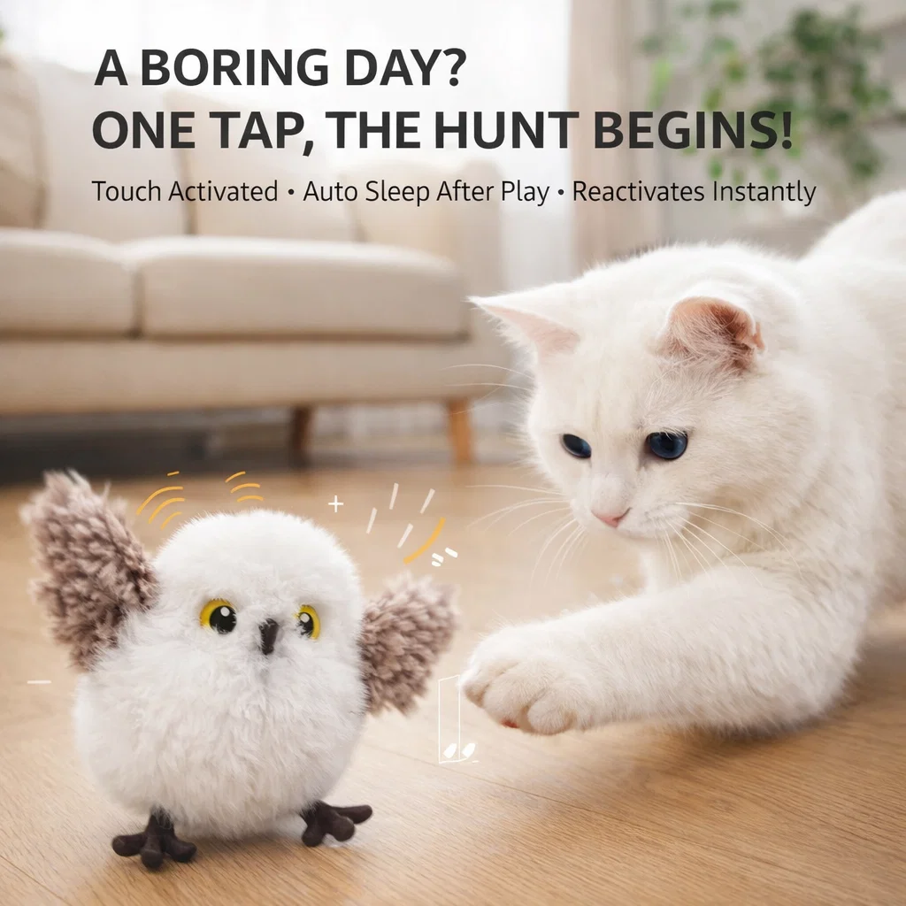 💥Last day for 50% off-🔥Rechargeable Flapping Bird Cat Toy