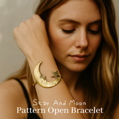 Luna & Solace Guiding Light Star and Moon Open Bracelet