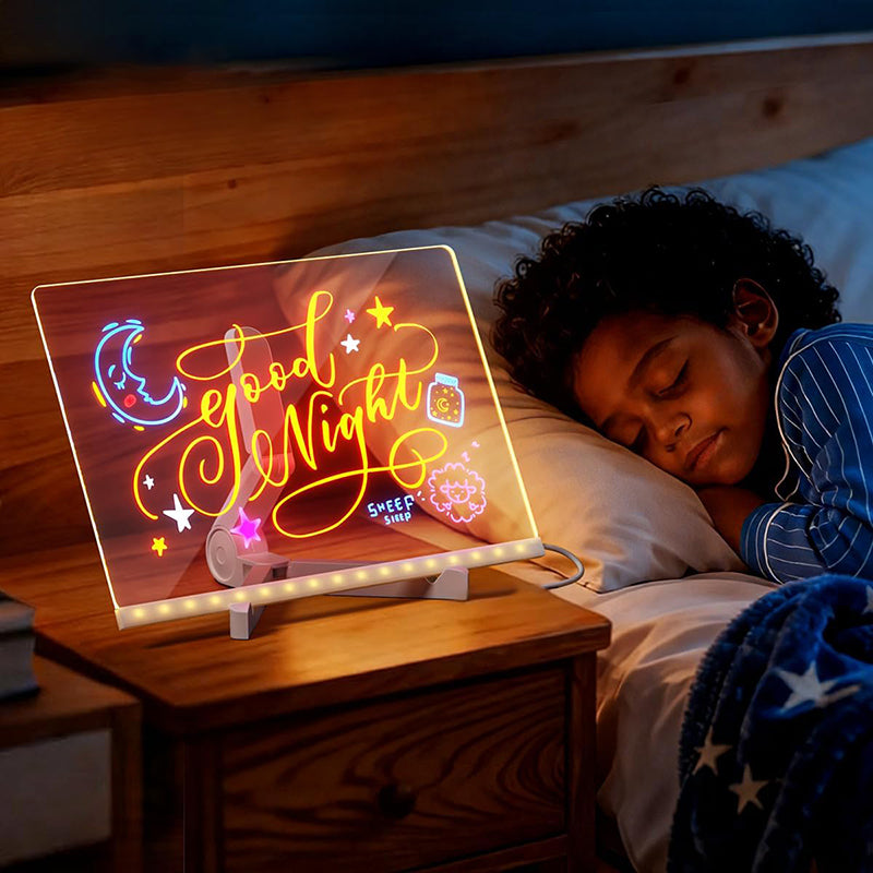 🎄The Best Christmas Gift for Kids🎄Acrylic Dry Erase Neon Art Board with Markers
