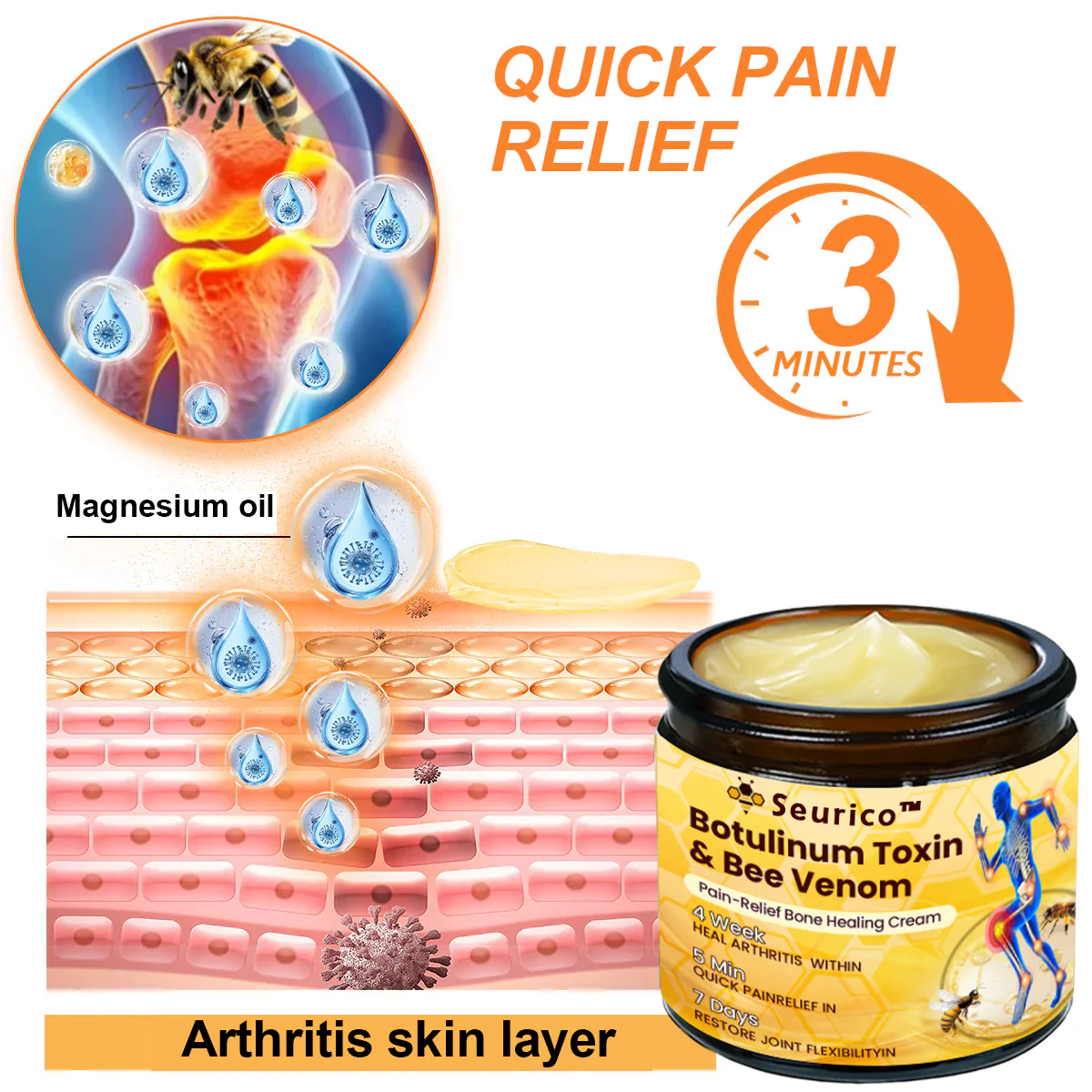 Seurico™ Botulinum Toxin & Bee Venom Pain-Relief Bone Healing Cream (Copy)