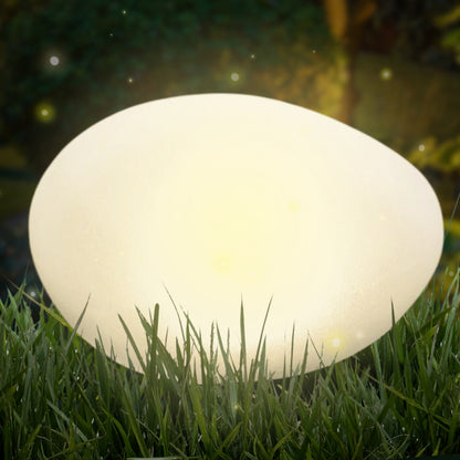 Solar Pebble Garden Light - 12" Cobblestone Shape