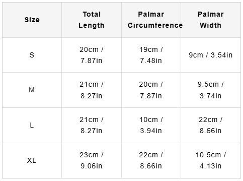 Sizing Chart
