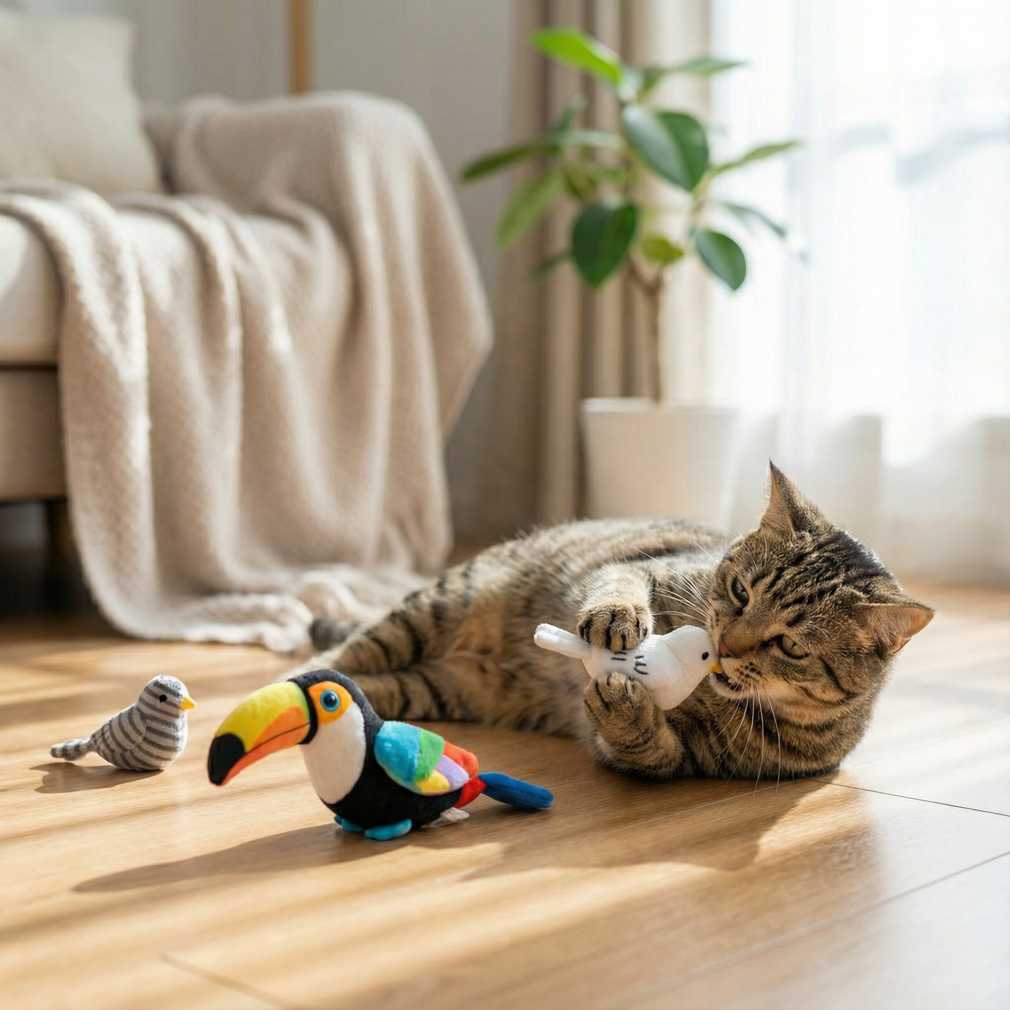 💥Last day for 50% off-🔥Rechargeable Flapping Bird Cat Toy
