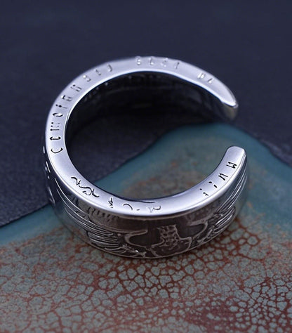 Imperial Heritage Mongolian German Mark Silver Coin Bangle Ring