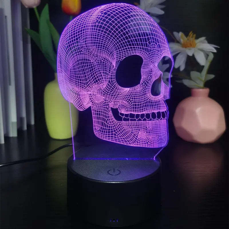3D Small Night Lamp Halloween Skull