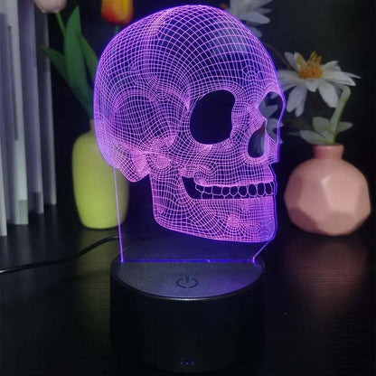 3D Small Night Lamp Halloween Skull
