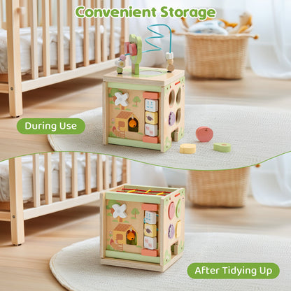 ROBUD Wooden Activity Cube - Little Bear Orchard