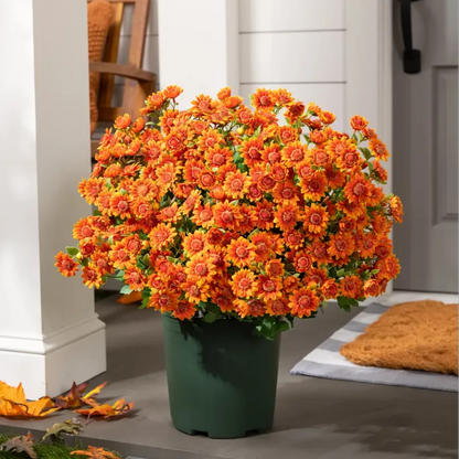 💥Last Day Each- Artificial Outdoor Sunset Mums Flowers -  Waterproof, Windproof