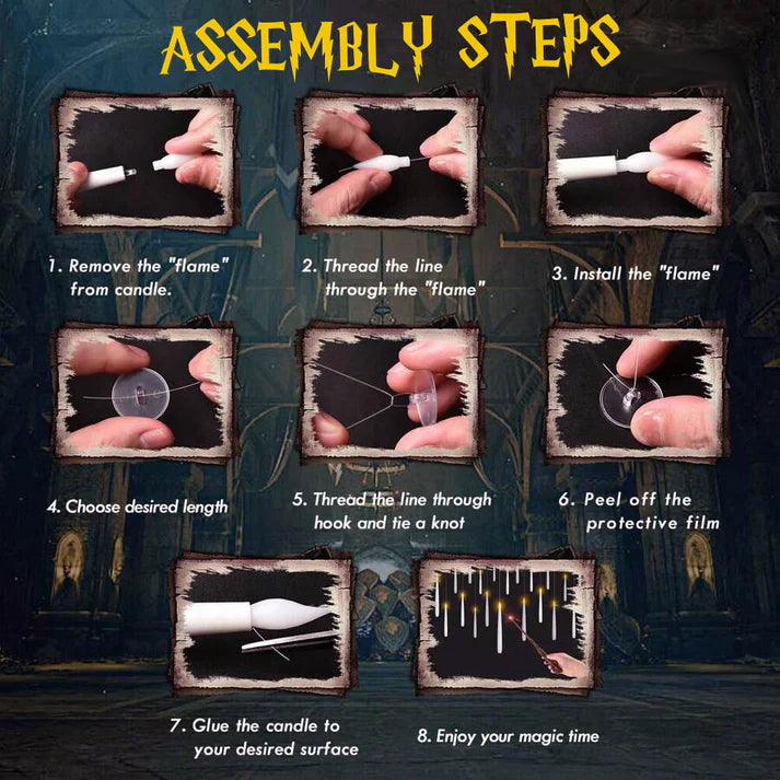 🧙‍♂️Official Wizarding World Floating Flame Candles🕯️ - Enchanting Halloween & Christmas Decor with Wand Control