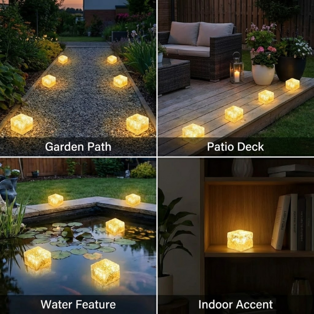 Solar Color-Changing Brick Path Lights — Instantly Upgrade Walkways, Patios & Gardens at Night