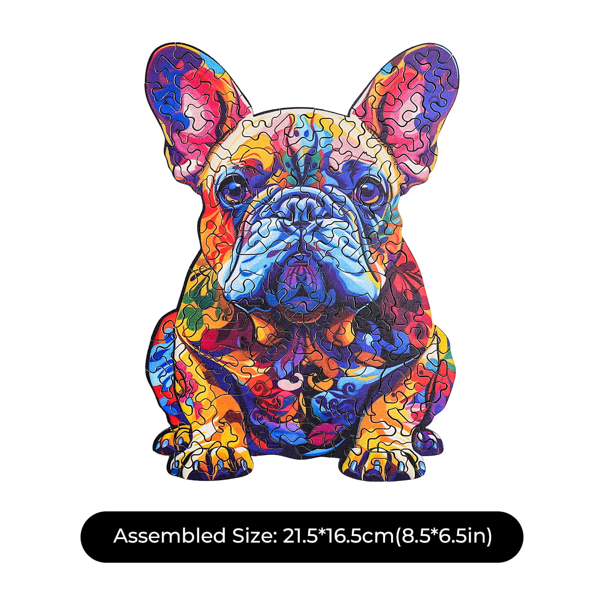 ROBOTIME French Bulldog Wooden Jigsaw Puzzle with Frame