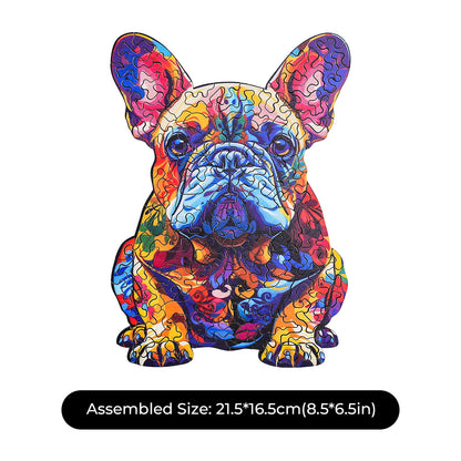 ROBOTIME French Bulldog Wooden Jigsaw Puzzle with Frame