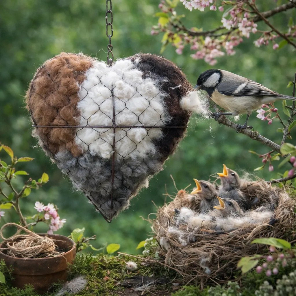 💗Valentine's Day Sale💗Handmade Alpaca Fiber Bird Nesting Heart for Birds🕊️