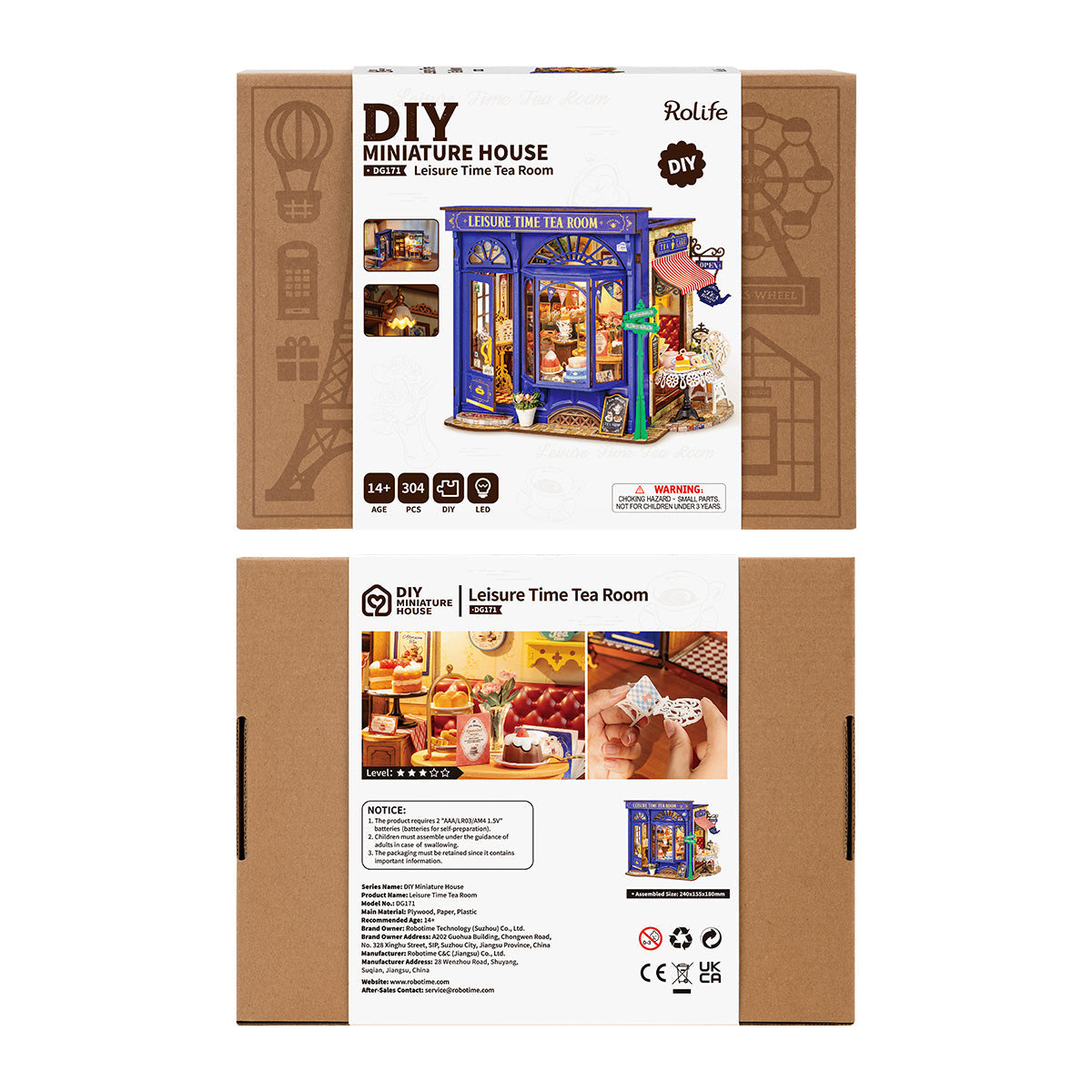 Rolife Leisure Time Tea Room DIY Miniature House DG171