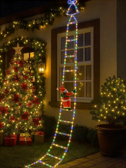 🎅Christmas Flash Deal 🎁 65% OFF ✨ Christmas Decorative Ladder Lights – 4-in-1 Glowing Ladder That Shines Bright!