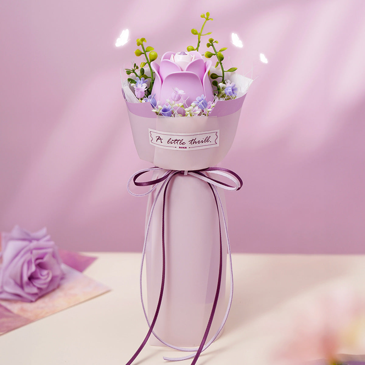 ROKR Purple Rose DIY Bouquet 3D Puzzle AF021