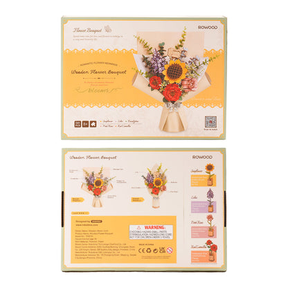 Rowood DIY Wooden Flower Bouquet 3D Wooden Puzzle TW01H