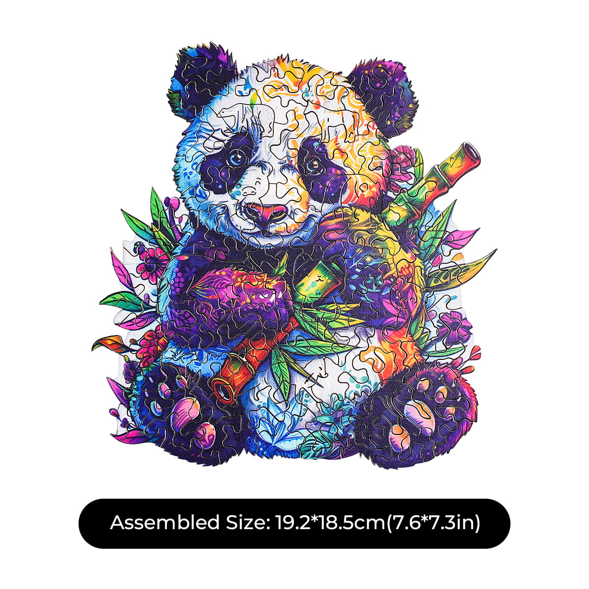 ROBOTIME Floral Panda Wooden Jigsaw Puzzle with Frame
