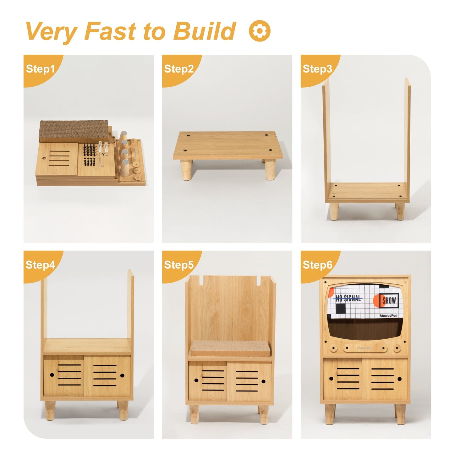 Wooden TV Cat House & Condo