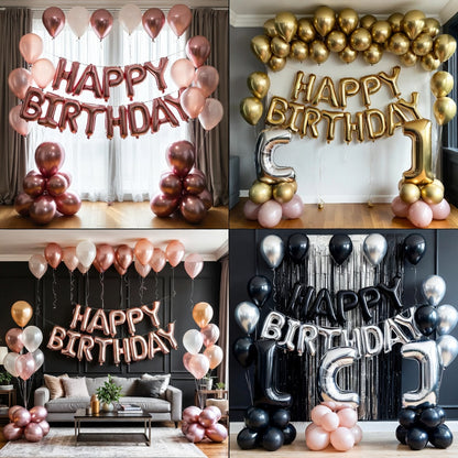 🎉 Happy Birthday Foil Balloon Set