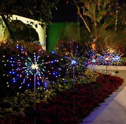Kaliiqo™ IP65 8-Models Lights Solar Outdoor Garden Lights - Waterproof Stake Fairy Lights, Firework & Dandelion Designs for Holiday Lawn Decor