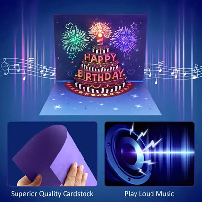 🎉 LIGHTS & SOUND Pop-Up Happy Birthday Card 🎂🎶