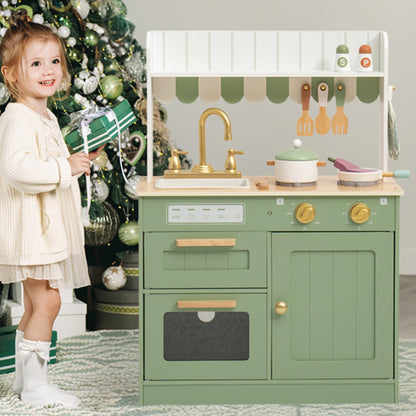 ROBUD Wooden  Kids Play Kitchen Set - Olivia Green