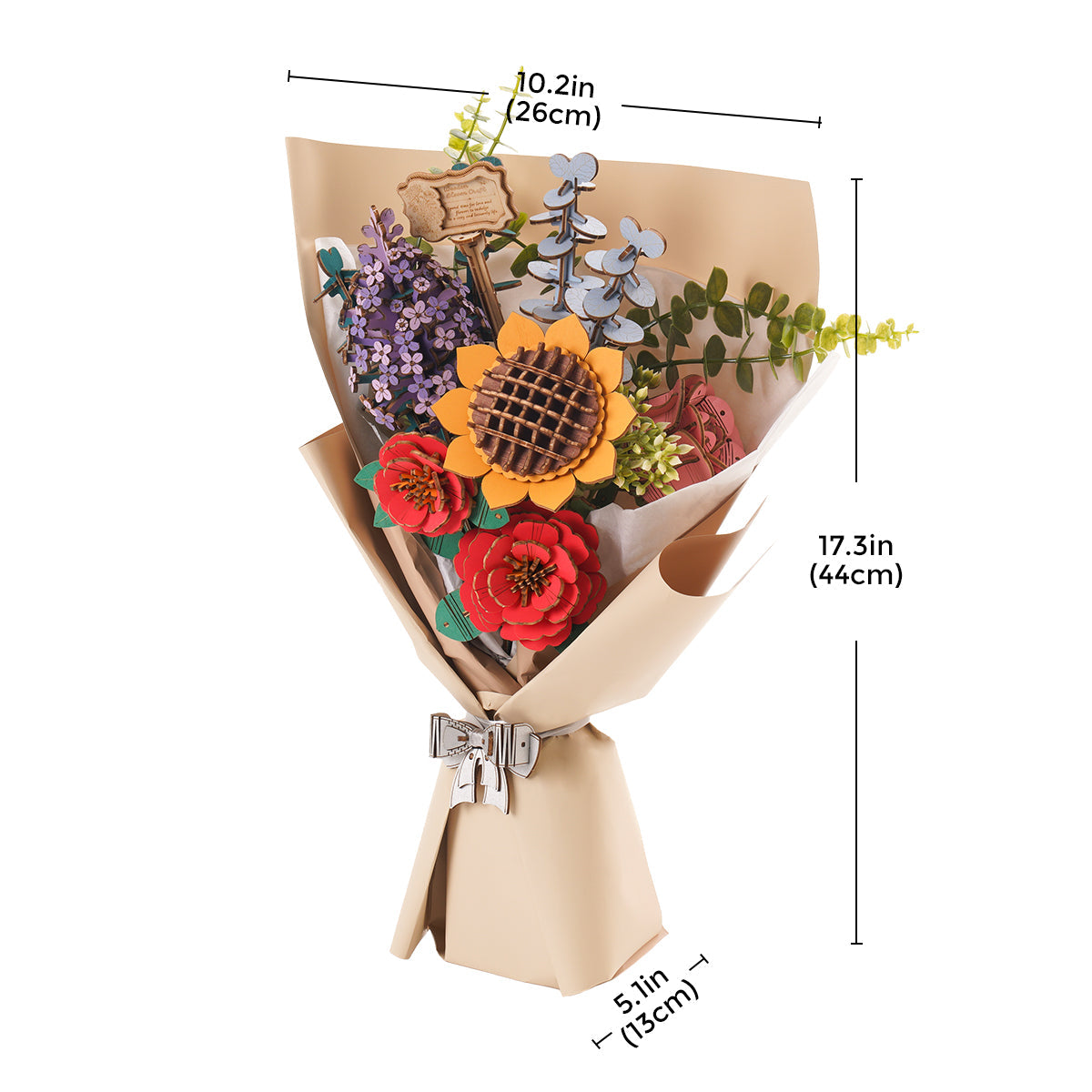 Rowood DIY Wooden Flower Bouquet 3D Wooden Puzzle TW01H