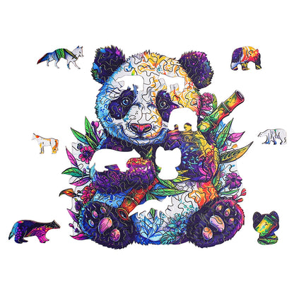 ROBOTIME Floral Panda Wooden Jigsaw Puzzle with Frame