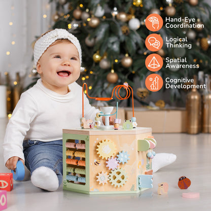 ROBUD Wooden 13 in 1 Activity Cube