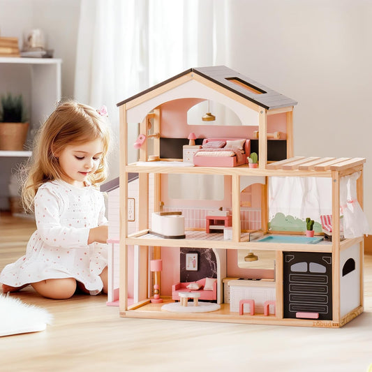ROBUD Wooden Dollhouse - Florida Black